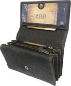 WILD Portemonnee Dames Leer Huishoudportemonnee zwart, Sieraden, Tassen en Uiterlijk, Portemonnees, Overige merken, Verzenden