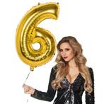 Gouden Cijfer Ballon 6 Jaar 86cm, Verzenden, Nieuw