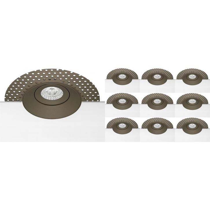 10x Inbouwspot Trimless - Sigmi Arno Pro - Rond - Brons -, Huis en Inrichting, Lampen | Spots, Plafondspot of Wandspot, Nieuw