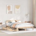 vidaXL Bedframe met lades massief grenenhout 120x200 cm, Bruin, Verzenden, Nieuw, Twijfelaar