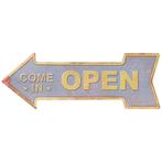 Metalen pijl - Come in Open NIEUW, Huis en Inrichting, Woonaccessoires | Tekstborden en Spreuken, Ophalen of Verzenden, Nieuw