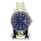 Rolex Submariner Date 16613LB Goud/Staal Blauw Bluesy 40, Gebruikt, Rolex, Polshorloge, Ophalen of Verzenden