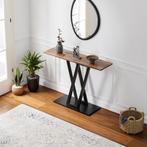 Consoletafel Seinshung 110x30x80 cm walnootkleurig en zwart, Verzenden, Nieuw