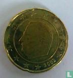 België 20 cent 2002 (grote sterren - misslag), Verzenden, Losse munt