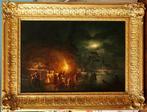 Ehrnfried Wahlqvist (1815-1895) - Night skating scene in, Antiek en Kunst, Kunst | Schilderijen | Klassiek