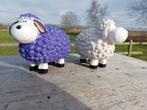 Beeld, set of 2 colorful lambs - 17 cm - polyresin