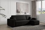 Slaapbank Ribstof Karlo - Hoekbank - Zwart €449, Huis en Inrichting, Slaapkamer | Slaapbanken, Zwart, Ophalen of Verzenden, 120 cm