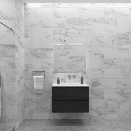 Badkamermeubelset Gliss Zeus 80 cm Zwart Eiken, Doe-het-zelf en Verbouw, Sanitair, Bad, Nieuw, Ophalen of Verzenden