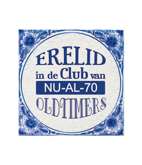 Delfts Blauw Tegel 70 Jaar 14,5cm, Hobby en Vrije tijd, Feestartikelen, Nieuw, Verzenden