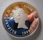 Cookeilanden. 2 Dollars 1999 1 onza de plata pura 999, gato