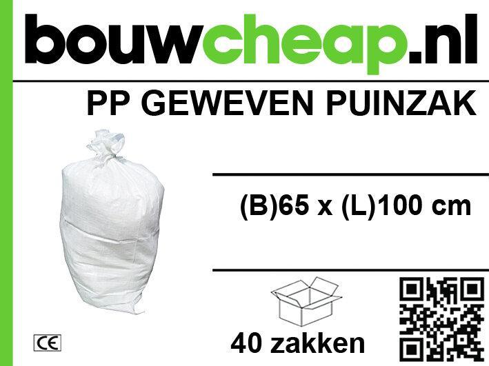 Pp geweven puinzakken 65x100 cm, Doe-het-zelf en Verbouw, Overige Doe-het-zelf en Verbouw, Verzenden