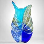 Filippo Maso - Vaas -  Grote blauw/lichtblauwe vaas met, Antiek en Kunst, Antiek | Glas en Kristal