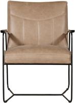 Direct meenemen | Taupe leren retro fauteuil | taupe leer |, Huis en Inrichting, Fauteuils, Nieuw, Ophalen of Verzenden, Industrieel