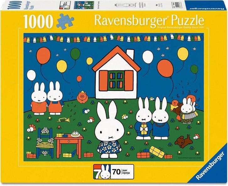 Nijntje 70 jaar Puzzel (1000 stukjes) | Ravensburger -, Hobby en Vrije tijd, Denksport en Puzzels, Nieuw, Verzenden