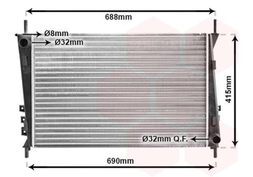 RADIATOR VOOR JAGUAR X-TYPE CF-1 2001-2009 1X4H8005AF, Auto-onderdelen, Airco en Verwarming, Nieuw, Ophalen of Verzenden