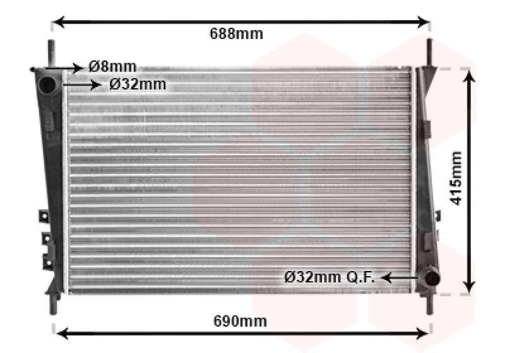 RADIATOR VOOR JAGUAR X-TYPE CF-1 2001-2009 1X4H8005AF, Auto-onderdelen, Airco en Verwarming, Nieuw, Ophalen of Verzenden