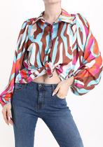 Boho satijn Multi kleur blouse met vintage licht pofmouwen,, Kleding | Dames, Nieuw