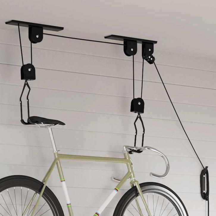 vidaXL Fietstakels met plafondbevestiging 2 st 20 kg, Fietsen en Brommers, Fietsaccessoires | Overige Fietsaccessoires, Nieuw