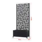 Tuinscherm Bernalda met plantenbak op wielen 190x82x38 cm zw, Tuin en Terras, Bloembakken en Plantenbakken, Verzenden, Nieuw