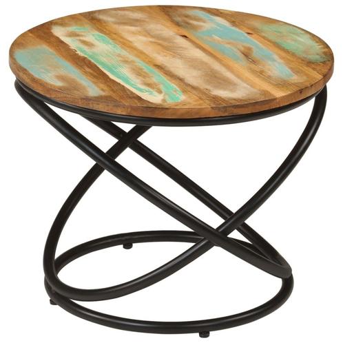 vidaXL Salontafel Ø50x40 cm massief gerecycled hout en staal, Huis en Inrichting, Tafels | Salontafels, Nieuw, 50 tot 100 cm, Overige houtsoorten