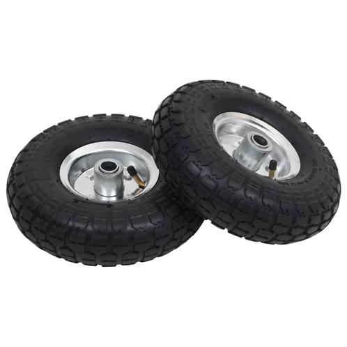 vidaXL Steekwagenwielen 4,10/3,50-4 (260x83) rubber 2 st, Doe-het-zelf en Verbouw, Lieren en Takels, Nieuw, Verzenden