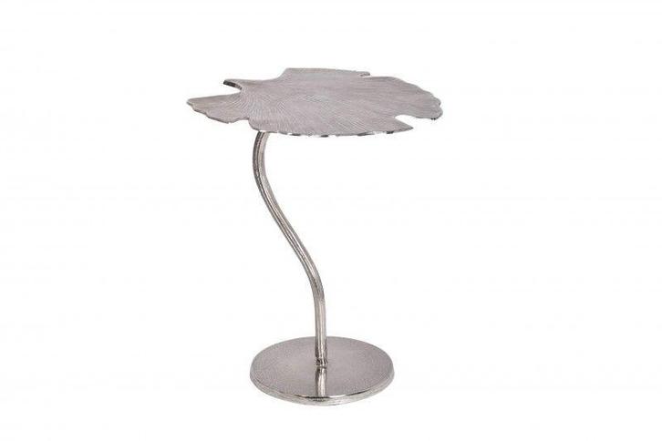 Decoratieve bijzettafel GINKGO LEAF 45cm zilver handgemaakt, Huis en Inrichting, Tafels | Sidetables, Ophalen of Verzenden