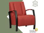 Leren fauteuil Glamour - Toledo Siegelstein (rood), Huis en Inrichting, Fauteuils, Nieuw, Ophalen of Verzenden, 50 tot 75 cm, Industrieel, Modern, Retro