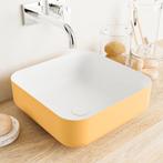 MONDIAZ BINX Waskom solid surface 36cm kleur Ocher / Talc, Doe-het-zelf en Verbouw, Sanitair, Ophalen of Verzenden, Nieuw, Overige typen