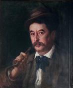 Italiaanse school (XIX) - Ritratto di uomo con pipa