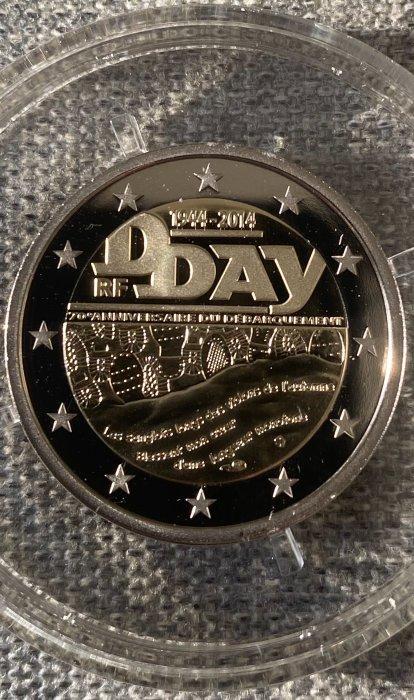 Frankrijk. 2 Euro 2014 D-Day Proof, Postzegels en Munten, Munten | Europa | Euromunten