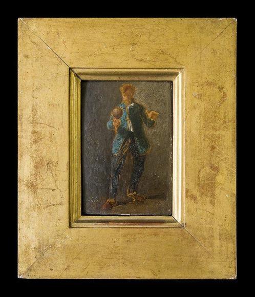 Jean-Baptiste FAUVELET (1819-1883) - Le joueur de bilboquet, Antiek en Kunst, Kunst | Schilderijen | Klassiek