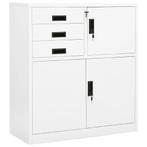 vidaXL Kantoorkast 90x40x102 cm staal wit, Huis en Inrichting, Kasten | Overige, Verzenden, Nieuw