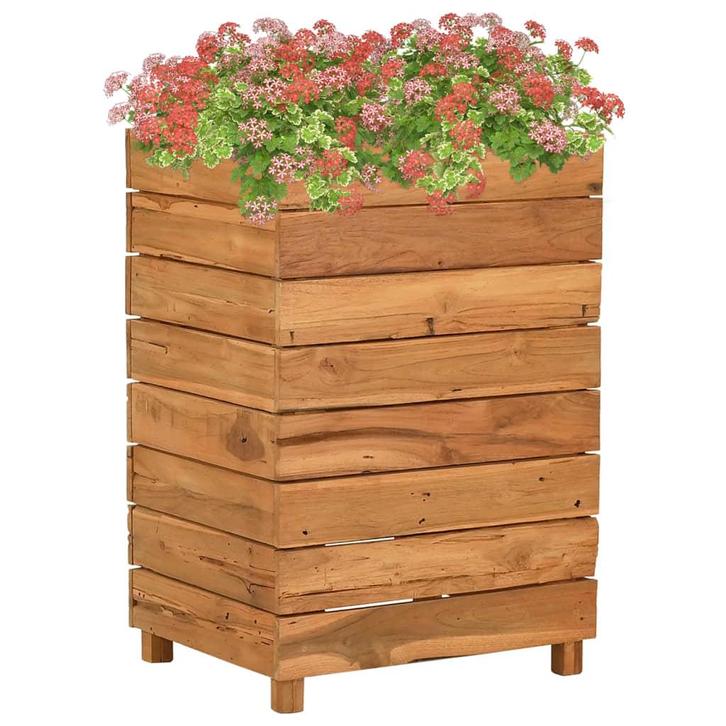vidaXL Plantenbak verhoogd 50x40x72 cm gerecycled teakhout, Tuin en Terras, Bloembakken en Plantenbakken, Minder dan 60 cm, Nieuw