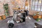 Vintage bartafel UPCYCLING SCOOTER 120cm zilver mangohout, Huis en Inrichting, Tafels | Eettafels, Ophalen of Verzenden, Nieuw