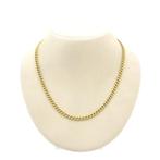 Massief gouden gourmet schakelketting, Sieraden, Tassen en Uiterlijk, Kettingen, Ophalen of Verzenden, Gebruikt, Overige kleuren