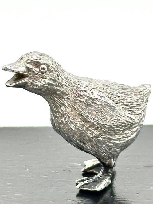 No reserve-Stevige handgemaakte massieve zilveren miniatuur, Antiek en Kunst, Antiek | Goud en Zilver