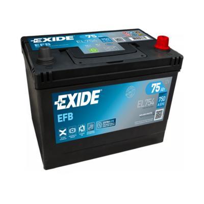 Exide EFB accu | EL754 | 12V 75Ah, Auto-onderdelen, Accu's en Toebehoren, Ophalen of Verzenden