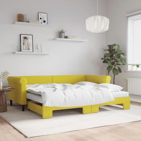 vidaXL Slaapbank onderschuifbed en matrassen 90x200 cm, Huis en Inrichting, Slaapkamer | Bedden, 90 cm, 200 cm, Eenpersoons, Nieuw