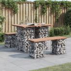 vidaXL Tuintafel Schanskorfontwerp 100x70x72 cm massief, Tuin en Terras, Verzenden, Nieuw