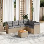 vidaXL 7-delige Loungeset met kussens poly rattan gemengd, Verzenden, Nieuw, Rotan, Loungeset