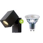 Bundelpakket LED Buiten spot New York Zwart IP44 Incl. GU10, Ophalen of Verzenden, Nieuw, Aluminium