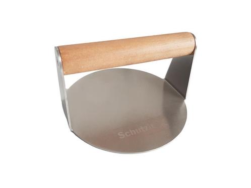 Schutzit - Hamburgerpers RVS - 14 cm - BBQ Accesoires, Huis en Inrichting, Keuken | Keukenbenodigdheden, Nieuw, Verzenden