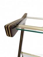 Trolley - Glas, Mahonie, Messing - bedieningswagen