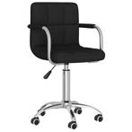 vidaXL Eetkamerstoel draaibaar stof zwart, Huis en Inrichting, Stoelen, Verzenden, Nieuw, Zwart
