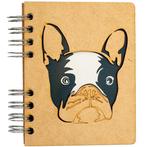 Notebook MDF 3d kaft A6 gelinieerd - Franse Bulldog NIEUW, Diversen, Schrijfwaren, Nieuw, Ophalen of Verzenden