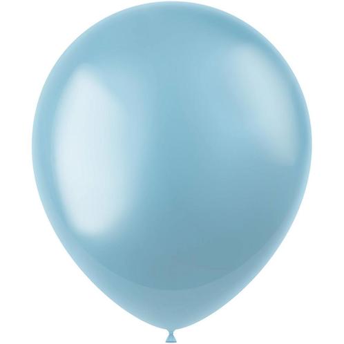 Lichtblauwe Ballonnen Metallic Sky Blue 33cm 100st, Hobby en Vrije tijd, Feestartikelen, Nieuw, Verzenden