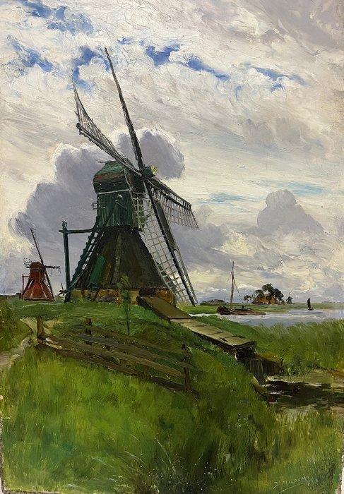 Johan Miedema (1870-1952) - Molens rond Rotterdam, Antiek en Kunst, Kunst | Schilderijen | Klassiek