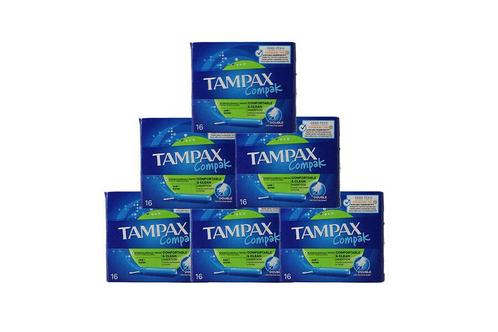 Tampons van Tampax Compak met inbrenghuls (6 x 16 stuks), Huis en Inrichting, Keuken | Keukenbenodigdheden