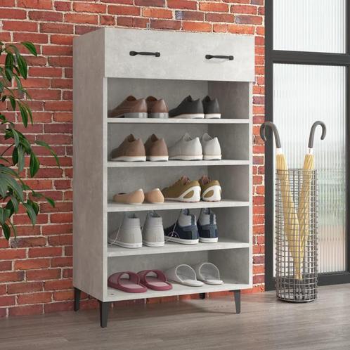 vidaXL Schoenenkast 60x35x105 cm bewerkt hout betongrijs, Huis en Inrichting, Kasten | Schoenenrekken, Nieuw, Verzenden