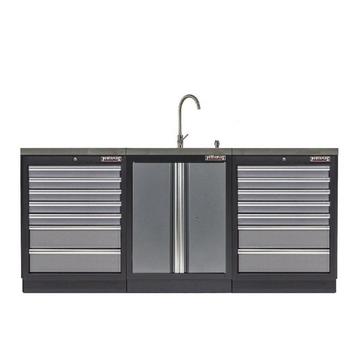 Werkbank set met MDF werkblad met RVS plaat omkleed - 14 beschikbaar voor biedingen
